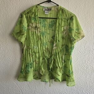 Sheri Martin Green Floral Women's Top